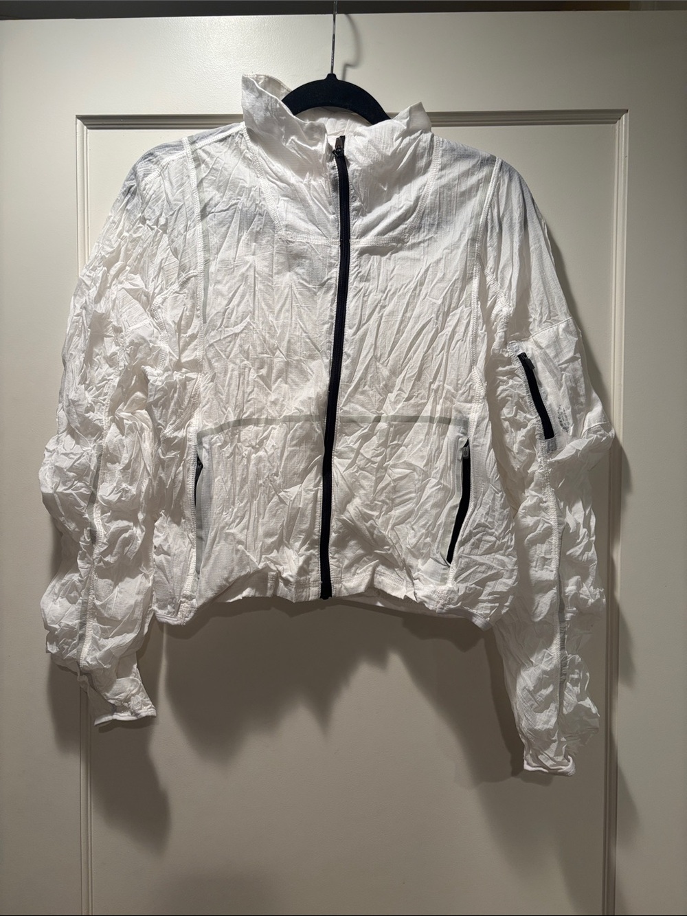 FP Movement Packable White Zip-Front Windbreaker Jacket